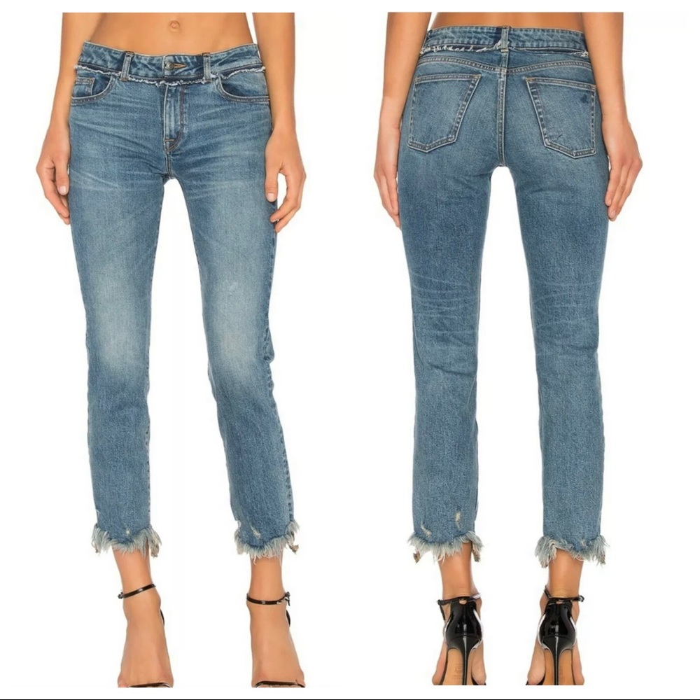 DL1961 Mara Instasculpt Straight Leg Ankle Jeans Gravity Raw Hem Waist 28